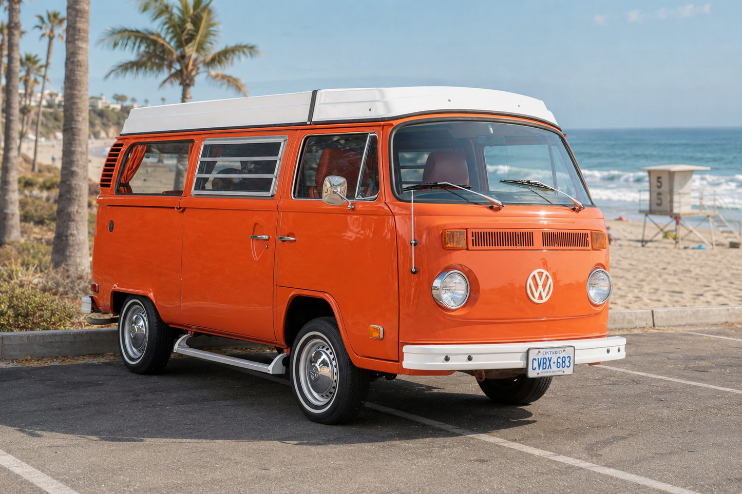 1975 Volkswagen Westfalia T2 Laptop - Orange Plaid