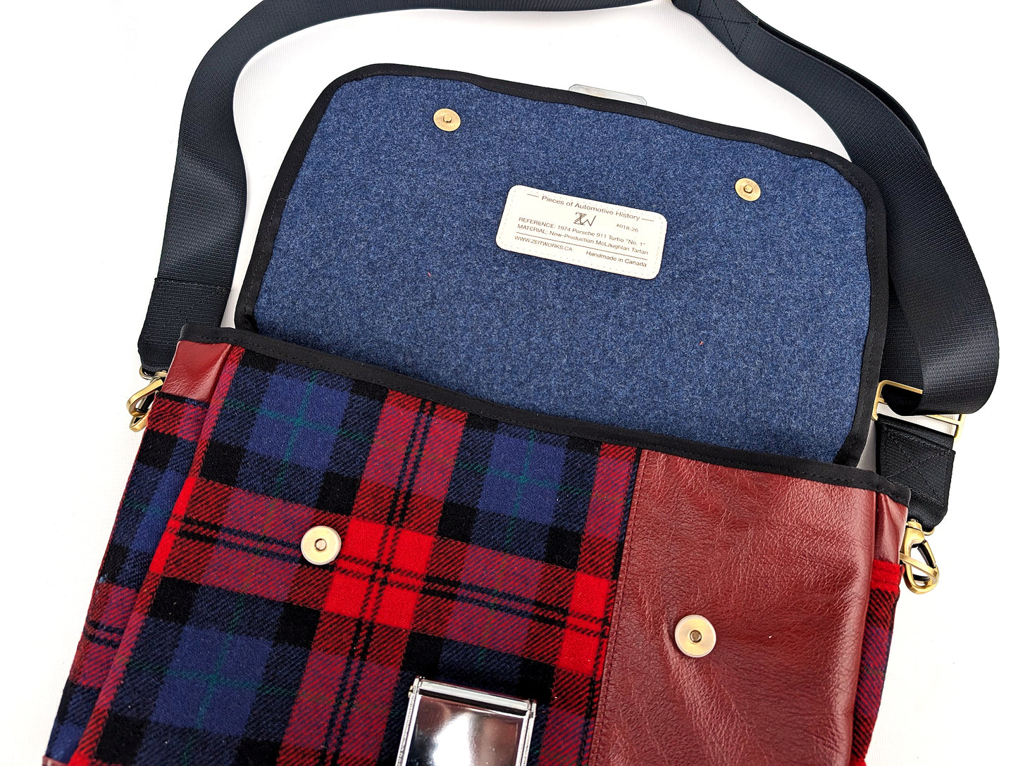"No. 1" 911 Turbo Laptop - McLaughlan Tartan — strap detail